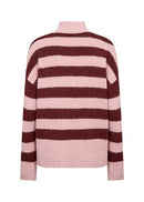 Ilene 4 High Neck Stripe Jumper - Zephyr Melange Combi