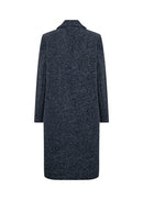 Hira 3 Button Long Coat - Navy Melange