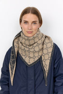 Golly1 Geometric Print Scarf - Camel Melange Combi