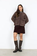 Gertrud 3 Textured Jacket - Chocolate Plum Melange Combi