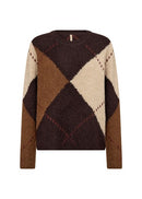 Hacer2 Argyle Pattern Jumper - Chocolate Plum Melange Combi