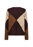 Hacer2 Argyle Pattern Jumper - Chocolate Plum Melange Combi