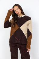 Hacer2 Argyle Pattern Jumper - Chocolate Plum Melange Combi