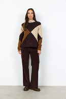 Hacer2 Argyle Pattern Jumper - Chocolate Plum Melange Combi