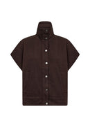 Vagna7 High Collar Waistcoat - Chocolate Plum Melange