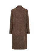 Hira 3 Button Long Coat - Chocolate Plum Melange