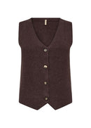 Kanita 27 V Neck Waistcoat - Chocolate Plum Melange