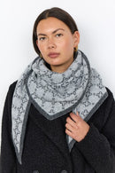 Golly1 Geometric Print Scarf - Light Grey Melange Combi