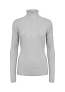 Dollie 483 Turtleneck Jumper - Light Grey Melange