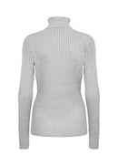 Dollie 483 Turtleneck Jumper - Light Grey Melange