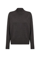 Kanita 41 Ribbed Neck Jumper - Dark Earth Melange