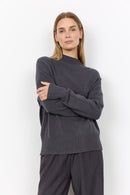 Kanita 41 Ribbed Neck Jumper - Dark Earth Melange
