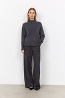 Kanita 41 Ribbed Neck Jumper - Dark Earth Melange