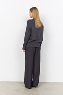 Kanita 41 Ribbed Neck Jumper - Dark Earth Melange