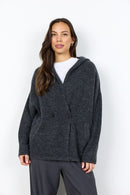 Herla 4 2 Button Hoodie - Dark Earth Melange