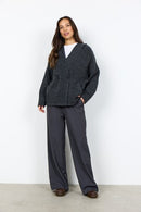 Herla 4 2 Button Hoodie - Dark Earth Melange