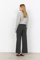 Hebe3 Herringbone Wide Trouser - Black Combi