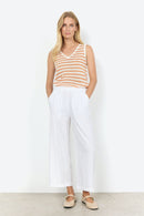 Ina Linen Mix Crop Trouser - White