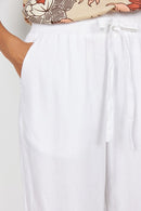 Ina Linen Mix Crop Trouser - White