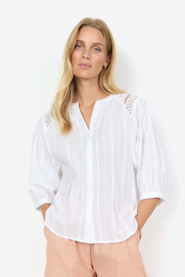 Edona Splitneck Shirt - White