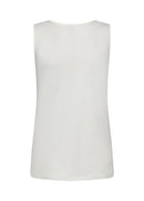 Marica V Neck Sleeveless Top - Off White