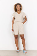 Ina Linen Mix Loose Shorts - Sand