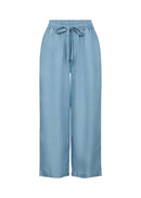 Liv Drawstring Crop Trouser - Light Blue Denim