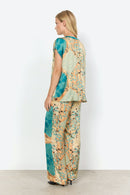 Emly Splitneck Print Blouse - Papaya Combi