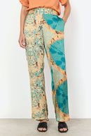 Emly 2 Print Loose Trouser - Papaya Combi