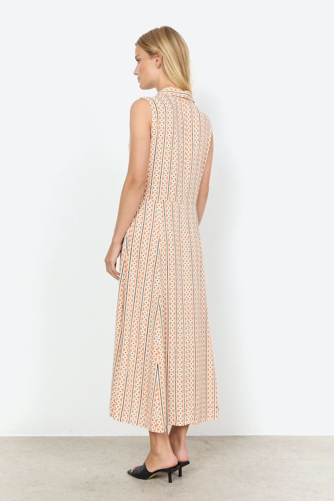 Elsia VNeck Print Maxi Dress - Papaya Combi