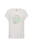 Marica Front Print T-Shirt - Aqua