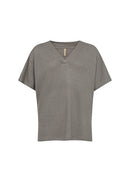 Delia 1 Loose V Neck T-Shirt - Misty