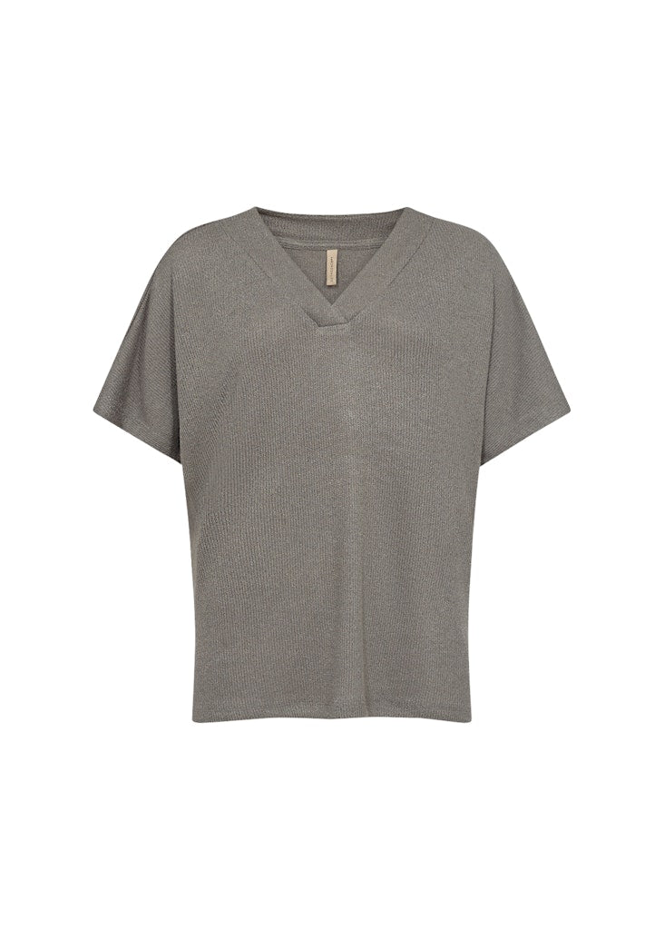 Delia 1 Loose V Neck T-Shirt - Misty