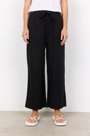 Ina Linen Mix Crop Trouser - Black
