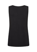Marica V Neck Sleeveless Top - Black