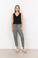 Marica V Neck Sleeveless Top - Black