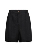 Ina Linen Mix Loose Shorts - Black