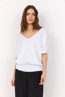 Dollie 786 V Neck Jumper - White Combi