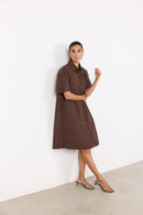 Netti 100 Dress - Hot Fudge