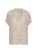 Rudy 2 V Neck Jumper - Cream Melange