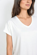 Marica 32 V Neck T-Shirt - Off White