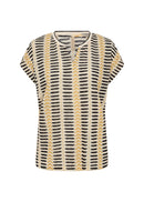 Aretha45 Geometric Print Tee - Honey Combi