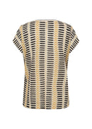 Aretha45 Geometric Print Tee - Honey Combi