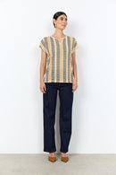 Aretha45 Geometric Print Tee - Honey Combi