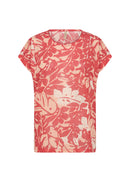 Aretha 46 Leaf Print T-Shirt - Bittersweet Combi