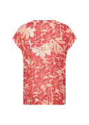 Aretha 46 Leaf Print T-Shirt - Bittersweet Combi