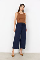 Ina Linen Mix Crop Trouser - Navy