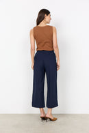 Ina Linen Mix Crop Trouser - Navy