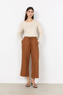 Ina Linen Mix Crop Trouser - Toffee