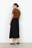 Cath 9 Front Button Skirt - Black